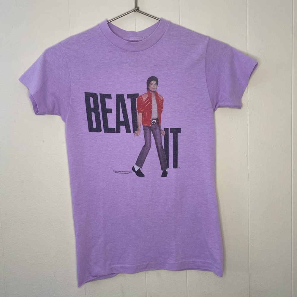 true vintage Michael Jackson “Beat It”purple t-shirt